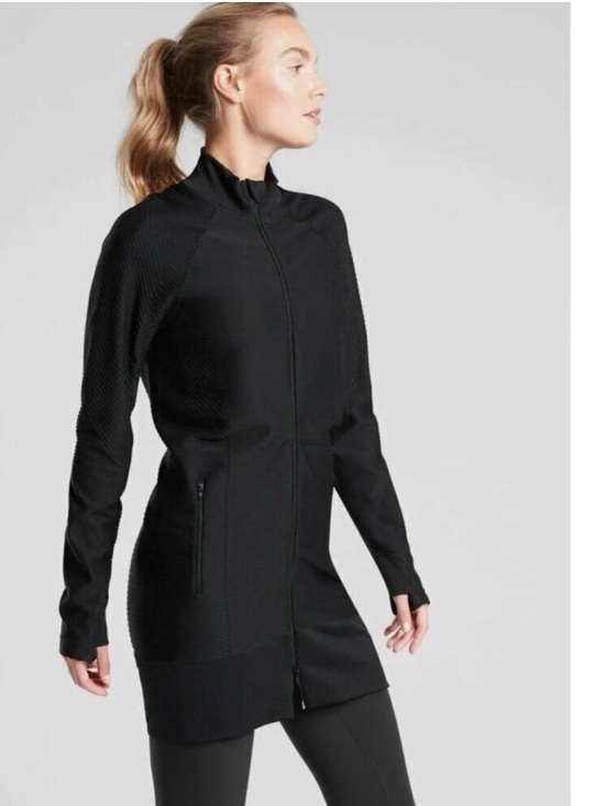 Athleta Tops - Athleta Rye Jacket Black Ribbed Longline
Sz S